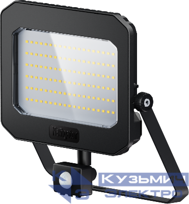 Прожектор светодиодный 95 202 NFL-05-100-4K-BL-D110-SNR-LED 100Вт 4000К IP65 12500лм с ИК датчиком движения черн. NAVIGATOR 95202