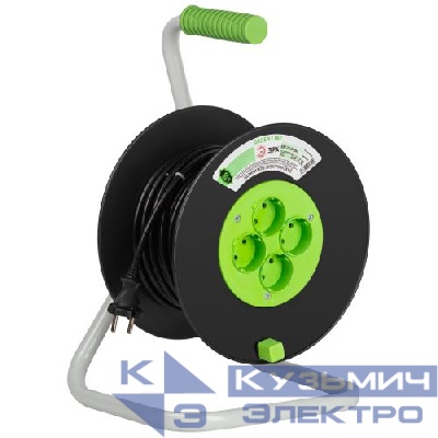 Удлинитель на пластик. катушке 4х20м без заземл. KAT-2x1.5-20m Greenline ПВС 2х1.5 Эра Б0065106