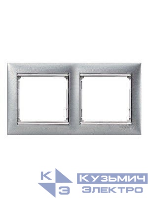 Рамка 2-м Valena горизонт. алюм. модерн (блист.) IEK 694357