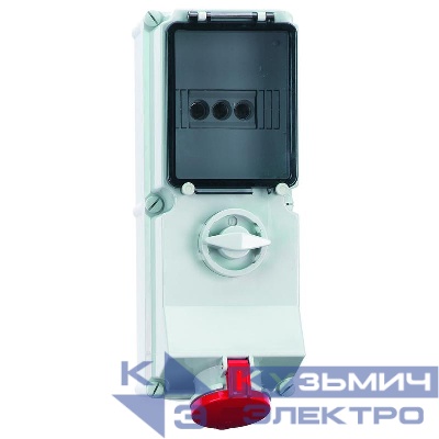 Розетка настенная 16А 5п 6ч 400В IP44 + предохранитель Bals 1776