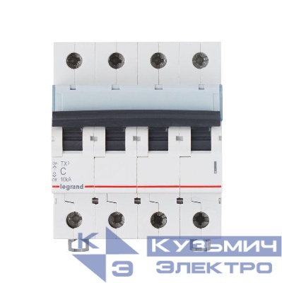 Выключатель автоматический модульный 4п B 20А 10кА TX3 6000 4мод. 400В Leg 403903
