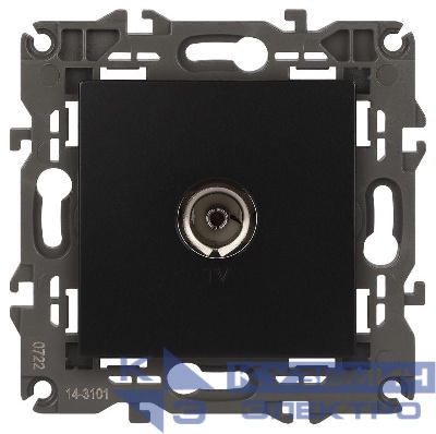 Розетка телевизионная одиночная TV 1мод. Elegance 14-3101-05 IP20 антрацит Эра Б0034294