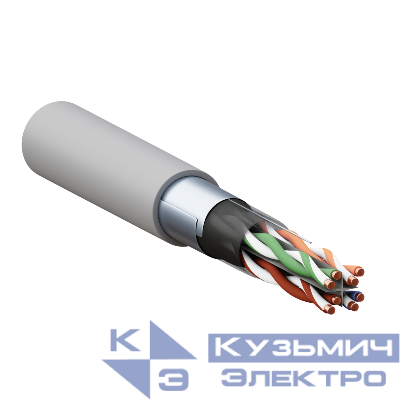 Кабель витая пара F/UTP кат.6 4 пары 23 AWG solid PVC сер. (уп.305м) TERACOM PRO EKF TRP-6FTP-04PVC-GY-IN3