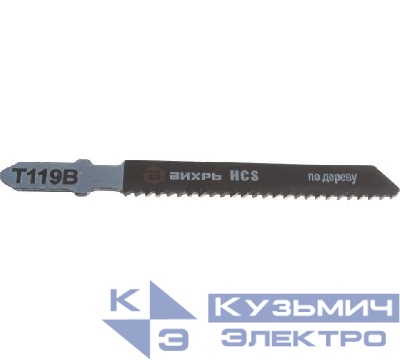 Пилки для лобзика Т119В по дереву быстрый рез 76х50мм (уп.2шт) Вихрь 73/10/5/8