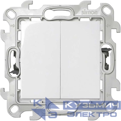 Выключатель 2-кл. 1п 2мод. СП Simon 24 10А IP20 Push&Go механизм бел. Simon 2420398-030