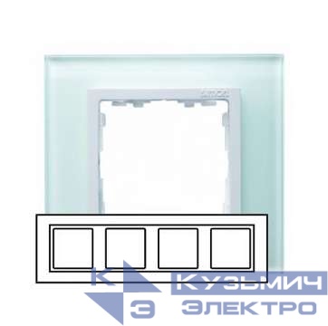 Рамка 4-м Simon82 стекло бел. Simon 82647-30