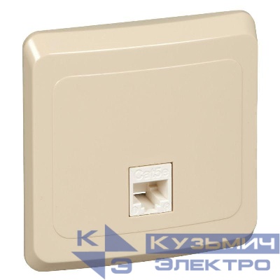 Розетка компьютерная 1-м СП Этюд RJ45 кат.5E крем. SE KOMC-001K
