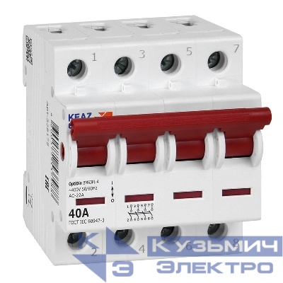 Выключатель нагрузки модульный 4п 40А OptiDin BM63PL-440-УХЛ3 (ВМ63PL) КЭАЗ 328175