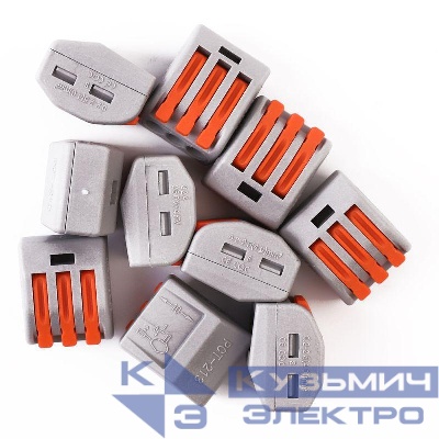 Клемма строительно-монтажная СМК 3 пр. до 4мм 32А 450 В 10шт V02-9W-222-413 сер. Volsten 15220