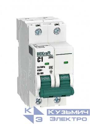 Выключатель автоматический модульный 2п C 1А 6кА ВА-103 DEKraft 12280DEK