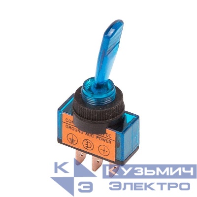 Тумблер 12В 20А (3с) ON-OFF 1п с син. подсветкой (ASW-13D) Rexant 36-4371