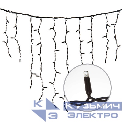 Гирлянда "Бахрома" светодиодная ULD-B3010-200/TBK WHITE IP67 с эффектом мерцания Uniel UL-00003935