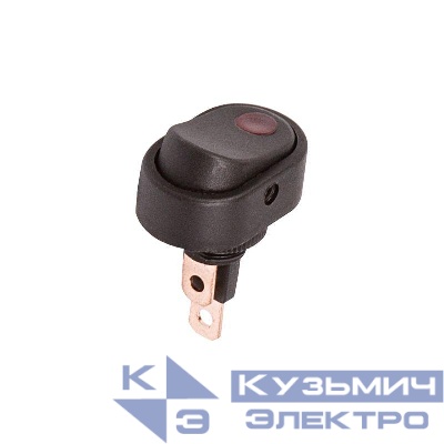 Выключатель клавишный 12В 30А (3с) ON-OFF черн. ОВАЛ с красн. подсветкой (RWB-523 ASW-20D-2) Rexant 36-2715