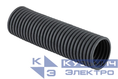 Труба гофрированная легкая d63мм с протяжкой безгалоген. трудногорючая (FRHF) (уп.15м) темн. сер. Ruvinil 66301