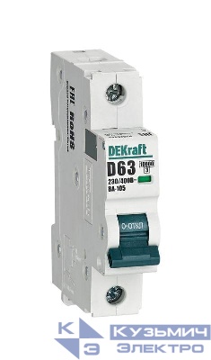 Выключатель автоматический модульный 1п D 63А 10кА ВА-105 DEKraft 13207DEK