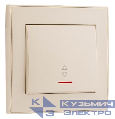 Переключатель проходной 1-кл. СП Rain 10А IP20 с подсветкой жемчуж./бел. метал. LEZARD 703-3030-114