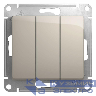 Выключатель 3-кл. СП Glossa 10А IP20 (сх. 3) 10AX механизм молочн. SE GSL000931