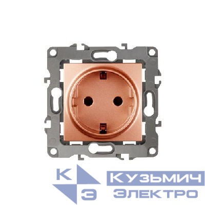 Розетка 1-м СП Эра12 12-2101-14 16А IP20 16AX 250В 2P+E Schuko механизм медь Эра Б0019321