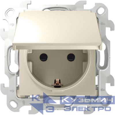 Розетка 1-м СП Simon 24 16А IP44 2P+E Schuko механизм сл. кость Simon 2450448-031