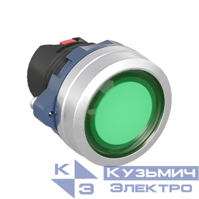 Головка кнопки плоская с фиксацией алюм. кольцо зел. прозр. DKC M22P-FLLGA