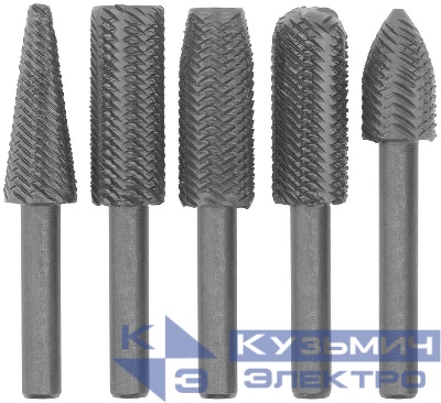 Набор шарошек стальные по металлу (уп.5шт) FIT 36475