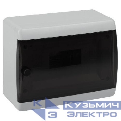 Корпус навесной ЩРН-П-8 ЭРА COMFORT IP41 прозр. крышка пластик. бел. ЭРА Б0067224