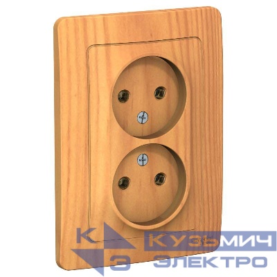 Розетка 2-м СП Blanca 16А IP20 250В без заземл. без защ. шторок ясень SE BLNRS000025