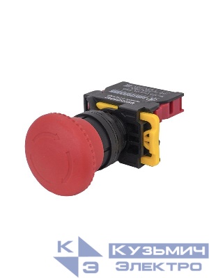 Выключатель кнопочный ВК22-ES542 1НЗ гриб с фиксацией 40мм d22мм IP65 красн. Электротехник ET521009