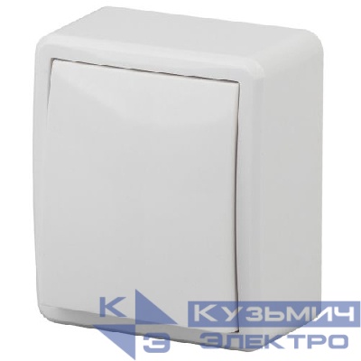 Выключатель 1-кл. ОП Эра Эксперт 10А IP20 11-1202-01 250В 10AX с подсветкой бел. Эра Б0020657