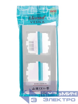 Рамка 2-местн. вертик. VESNA бел. LEZARD 742-0200-152