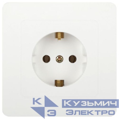 Розетка 1-м СП Style 7-202-01 16А 250В IP20 2P+E Schuko с заземл. бел. Intro Б0060619