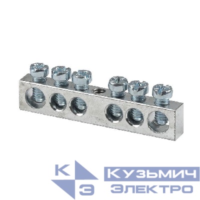 Шина PEN "ноль-землядюйма 6x9 6 отвер. цинк крепеж по центру EKF sn1-63-06