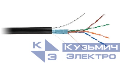 Кабель витая пара F/UTP кат.5E 4х2х24AWG solid PE OUTDOOR черн. (уп.305м) NETLAN EC-UF004-5E-PE-SW-BK