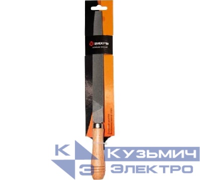 Напильник 200мм плоский деревянная рукоятка Вихрь 73/6/4/1