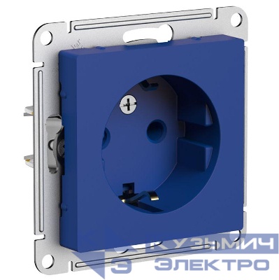 Розетка AtlasDesign 16А с заземл. механизм аквамарин SE ATN001143