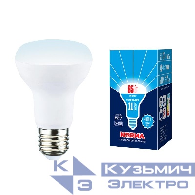Лампа светодиодная LED-R63-11W/4000K/E27 /FR/NR Norma 11Вт матовая 4000К нейтр. бел. E27 (упак. картон) Volpe UL-00005775