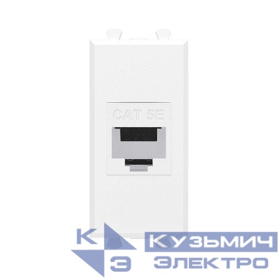 Розетка компьютерная 1мод. Avanti "Белое облако" RJ45 кат.5E без шторок модульная механизм DKC 4400661