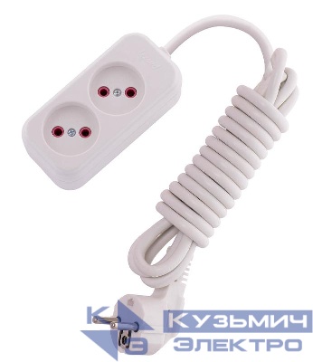 Удлинитель 2х3м без заземл. 16А IP20 Lila LEZARD 720-0203-203