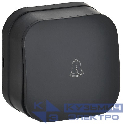 Выключатель 1-кл. ОП GLORY ВСс20-1-0-ХЧм 10А самовозврат. черн. матов. IEK EVH14-K02M-10