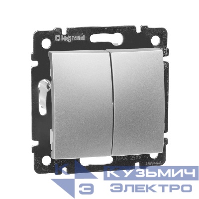 Переключатель проходной 2-кл. СП Valena 10А IP31 250В механизм алюм. (уп.10шт) IEK 770108