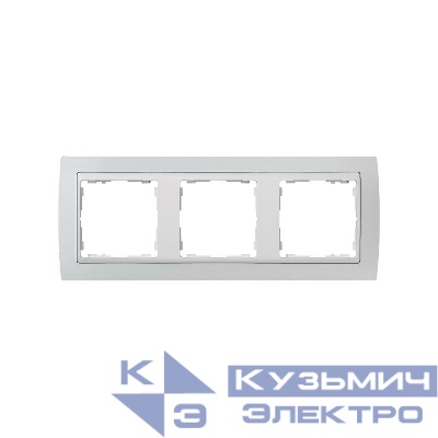 Рамка 3-м Simon82 пастель серая/бел. Simon 82631-33