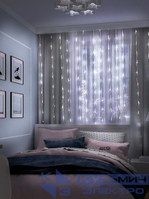 Гирлянда "Занавес" ICLLD300W-C 300LED бел. 3х3м 8режимов IP20 SHLights 4690601052988