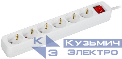 Удлинитель 6х3м 16А У06К ПВС 3х1.5 бел. UMA IEK UM-YP10-16-06-03-ZK-K01