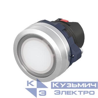 Головка кнопки плоская без фиксации алюм. кольцо прозр. бел. DKC M22P-FMLWA