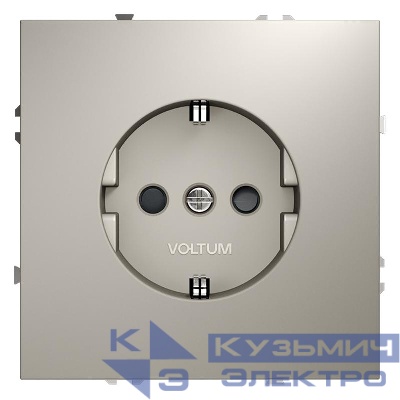 Розетка 1-м СП S70 16А с заземл. защ. шторки механизм кашемир Voltum VLS040203