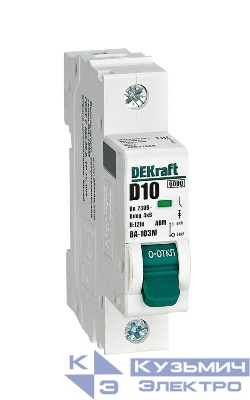 Выключатель автоматический модульный 1п D 10А 6кА ВА-103M без теплозащиты DEKraft 12537DEK