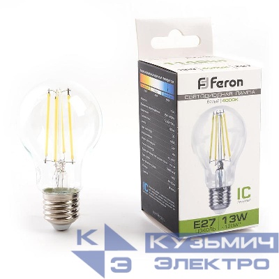 Лампа светодиодная LB-613 13Вт 4000К E27 230В FERON 38240