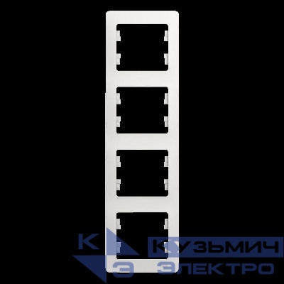 Рамка 4-м Glossa вертикал. бел. SE GSL000108