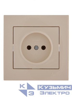 Розетка 1-м СП Rain 16А IP20 без заземл. керамика крем. LEZARD 703-0303-121