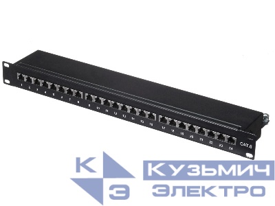 Патч-панель FTP, 19", 24 порта RJ45, cat.6, 1U, Dual Type, NETKO Expert CKC